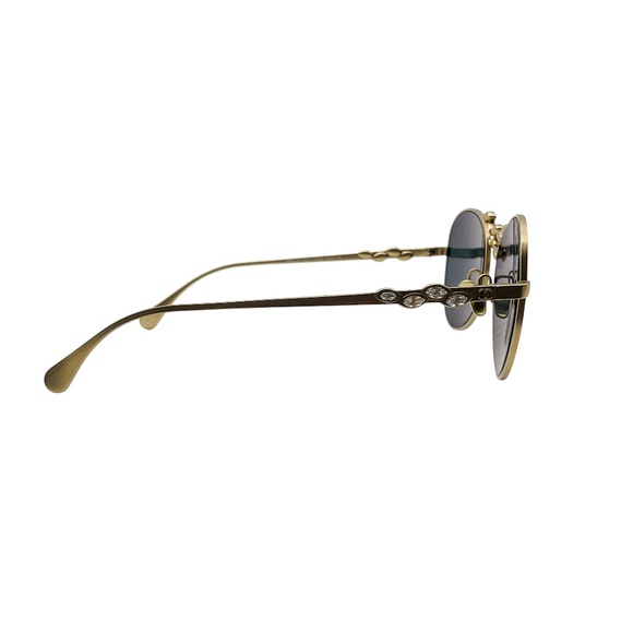 CHANEL GOLD CRYSTAL EMBELLISHED PILOT SUNGLASSES main image 7